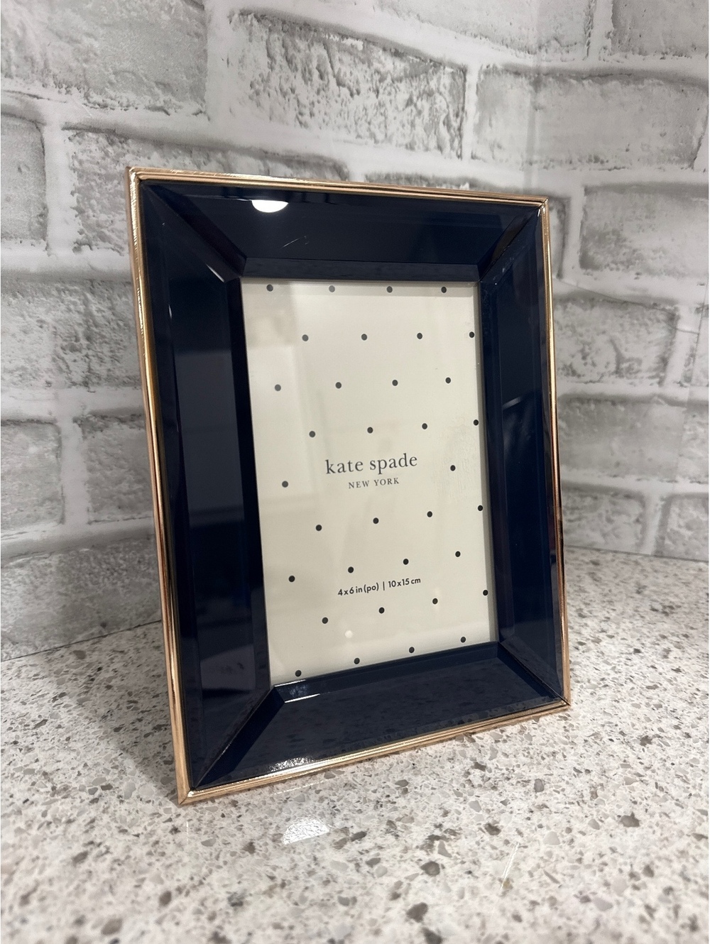 Kate Spade New York x Lenox 4x6 Inch Picture Frame Navy Blue with Gold Trim